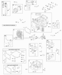 Crankcase CoverSump Crankshaft EngineValve Gasket Cylinder Cylinder Head PistonRingsConnecting Rod Diagram and Parts List for 28D707-0123-01  Briggs and Stratton Engine